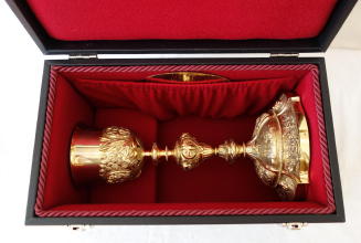Antique solid silver gilt French Baroque Chalice